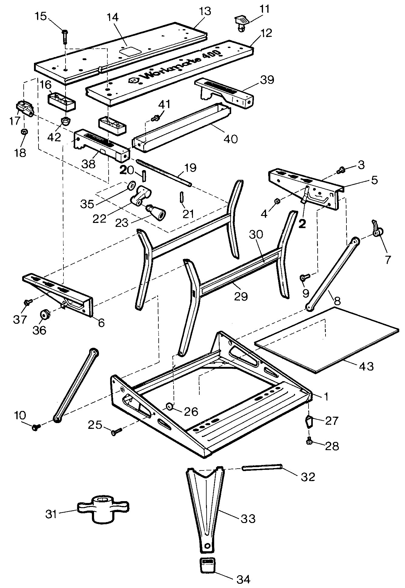 Page A Diagram and Parts List for 79-034 1 Black and Decker Sawhorse